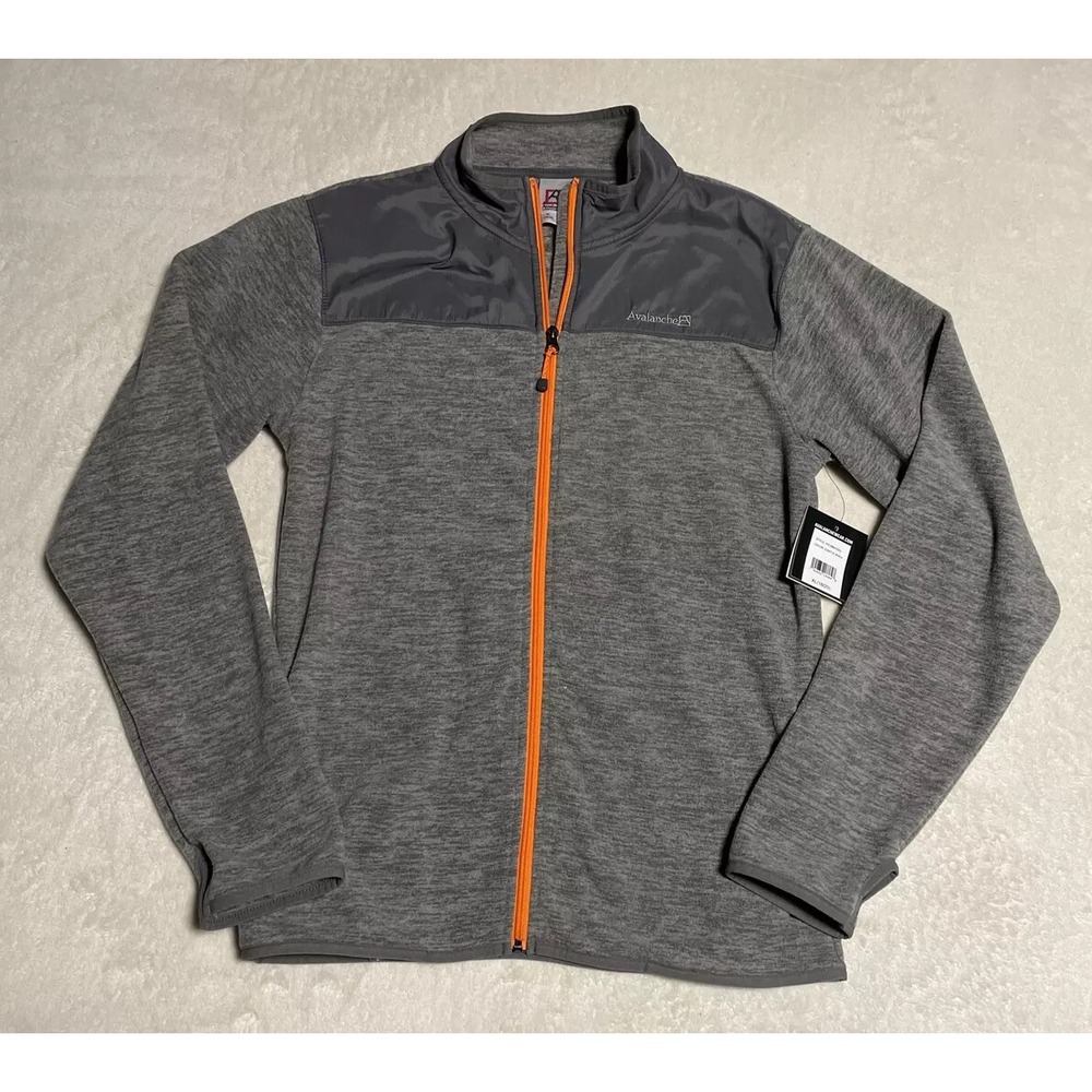 Avalanche Jacket Girls Size XL Gray Fleece Full Zip Thumb Holes 18/20